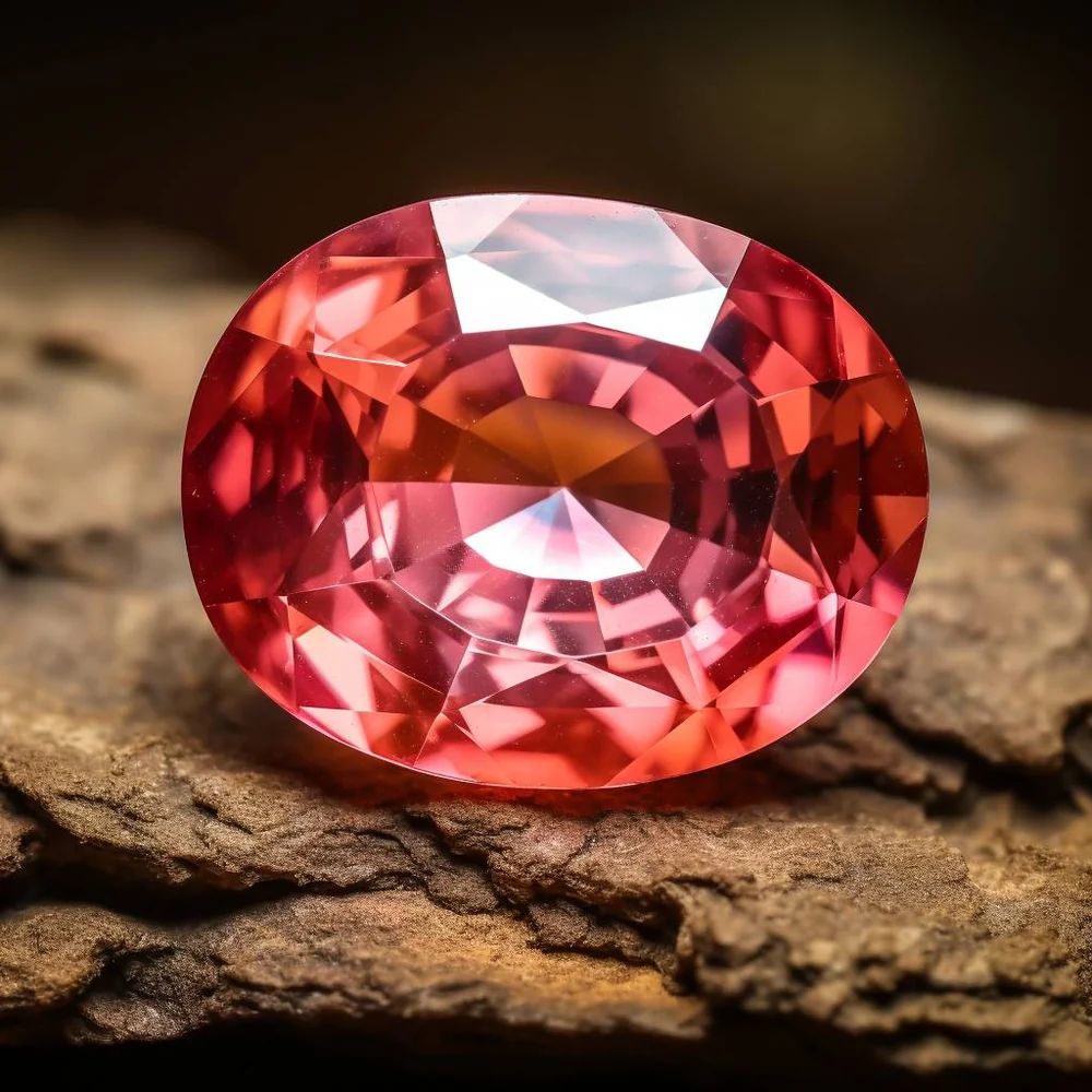 Padparadscha sapphire pink and orange gemstone
